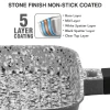 Orange Grill Pan Stone Finish 24cm Non-Stick with Glass Lid, 5 Layer Coating ONSC397