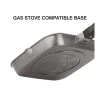 Orange Grill Pan Stone Finish 24cm Non-Stick with Glass Lid, 5 Layer Coating ONSC397