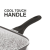 Orange Grill Pan Stone Finish 24cm Non-Stick with Glass Lid, 5 Layer Coating ONSC397