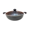 Orange Hard Anodized Deep Kadai No16 5.5L with Glass Lid OHAC108