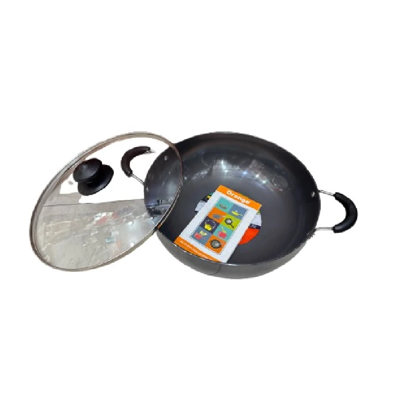 Orange Hard Anodized Deep Kadai No16 5.5L With Glass Lid Ohac108 2 Orange Hard Anodized Deep Kadai No16 5.5L With Glass Lid Ohac108