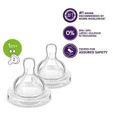 Philips Avent Teat Natural Slow Flow 2 Holes 1M+ 2'S 042/27 2 Philips Avent Teat Natural Slow Flow 2 Holes 1M+ 2'S 042/27