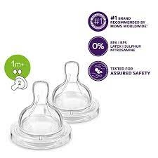 Philips Avent Teat Natural Slow Flow 2 Holes 1M+ 2'S 042/27 2 Philips Avent Teat Natural Slow Flow 2 Holes 1M+ 2'S 042/27