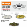Orange All in One Multi Kadai with Idli, Dhokla & Patra Steamer Plates OHAC128