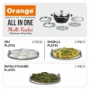 Orange All in One Multi Kadai with Idli, Dhokla & Patra Steamer Plates OHAC128