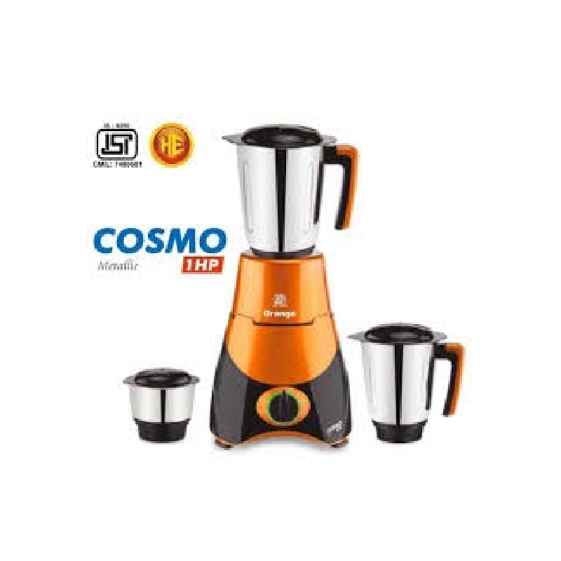 Orange Mixer Grinder 750W With 3Pcs Stainless Steel Jars Cosmo 2 Orange Mixer Grinder 750W With 3Pcs Stainless Steel Jars Cosmo