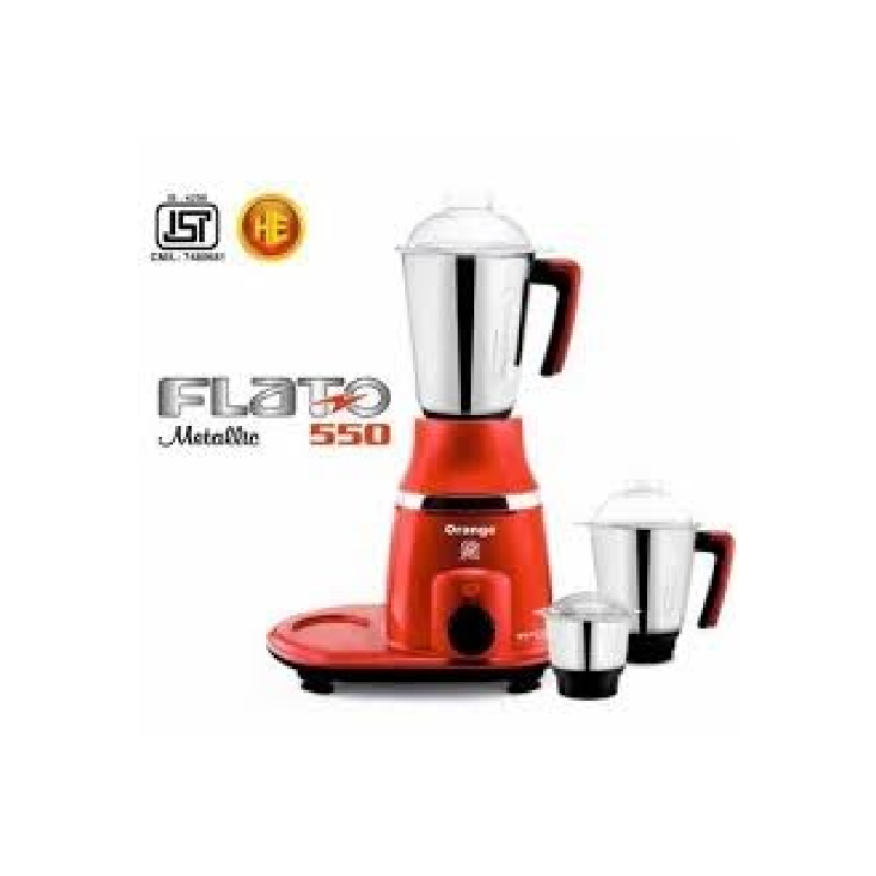 Orange Mixer Grinder 550W With 3Pcs Stainless Steel Jars Flato 2 Orange Mixer Grinder 550W With 3Pcs Stainless Steel Jars Flato