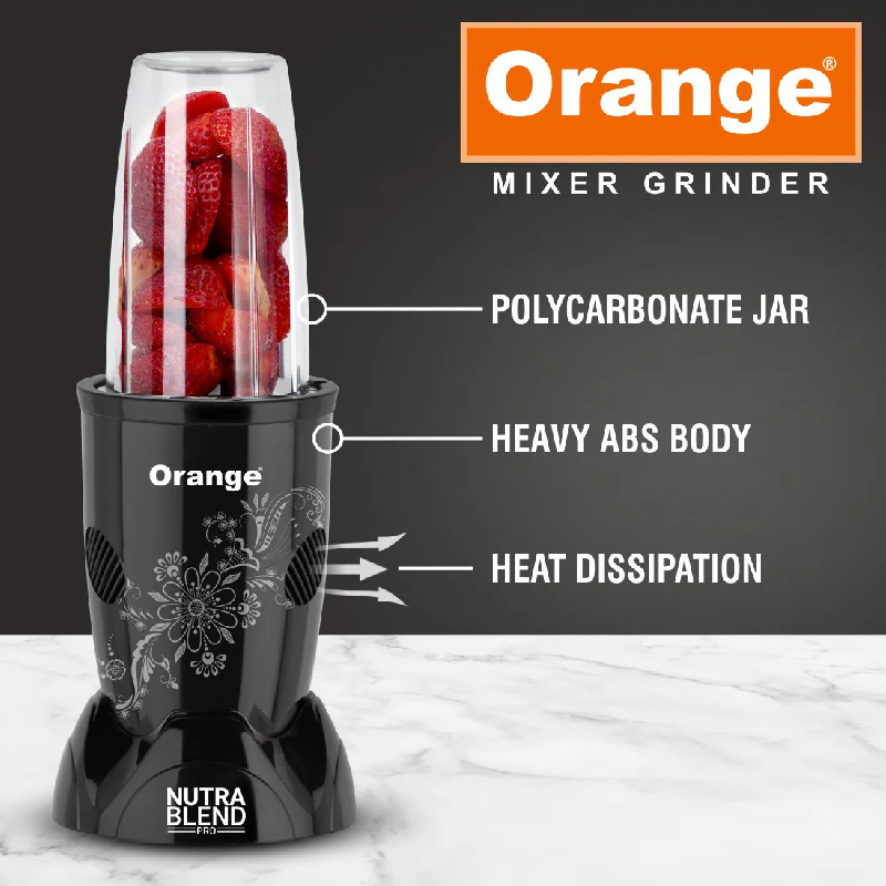 Orange Bullet Grinder 450W With 2 Jars, Nutra Blend Pro 2 Orange Bullet Grinder 450W With 2 Jars, Nutra Blend Pro
