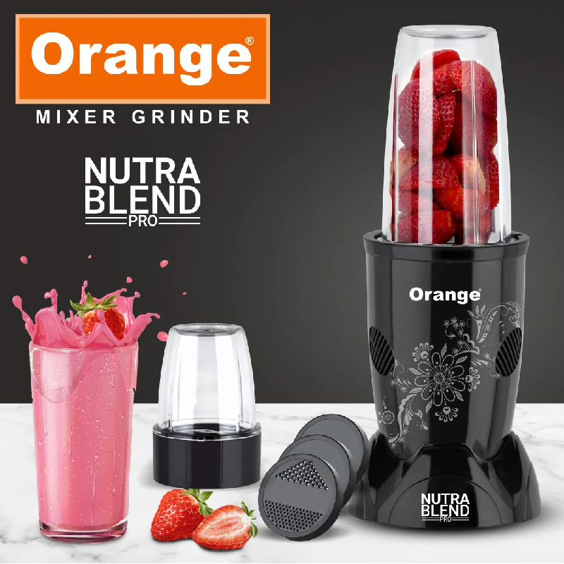 Orange Bullet Grinder 450W With 2 Jars, Nutra Blend Pro 3 Orange Bullet Grinder 450W With 2 Jars, Nutra Blend Pro