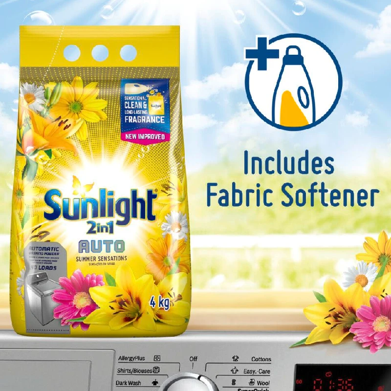 Sunlight Machine Wash 2In1 Auto Detergent 4Kg Summer Sensations 6 Sunlight Machine Wash 2In1 Auto Detergent 4Kg Summer Sensations