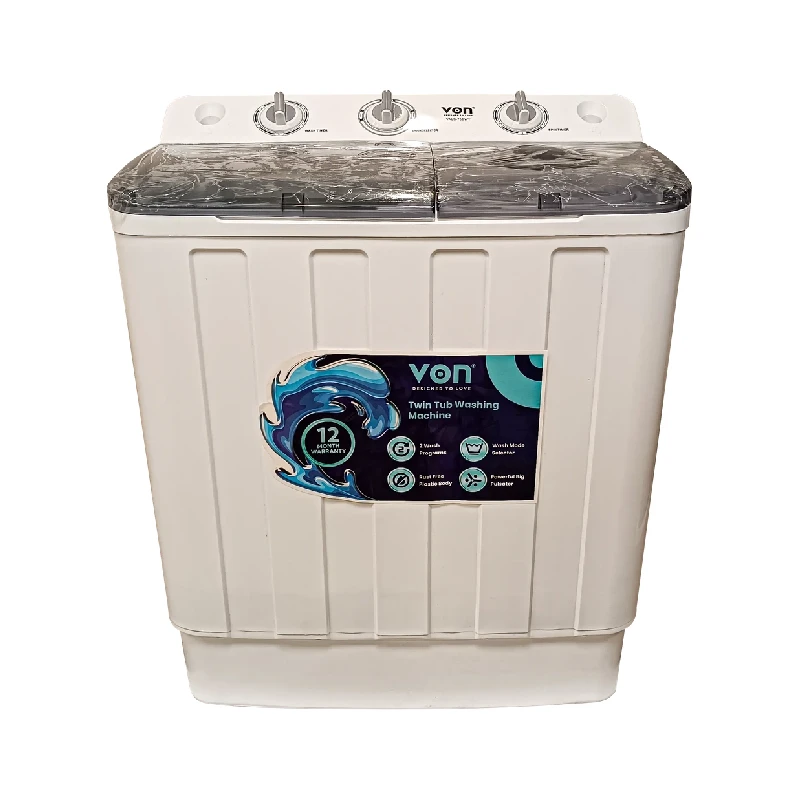 Von Washing Machine 7.5Kg Twin Tub, Semi-Automatic Vals-75Bwy 1 Von Washing Machine 7.5Kg Twin Tub, Semi-Automatic Vals-75Bwy