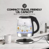 Nikai Jug Kettle 1.2L Glass With Filter 2200W NK303G Filter With Boil Dry Protectiion Led Indicator Light With Sus 304 Grade Heating Plate