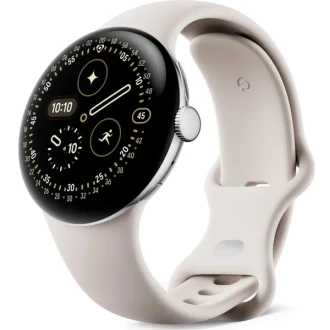 Google Pixel Watch 4 LTE 45mm - Polished Silver Aluminum with Porcelain Active Band
