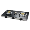 Nikai Gas Cooker 3 Burner Glass 7mm Tempered NG5093G Tempered Glass Auto Ignition System Blue Flame
