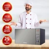 Nikai Microwave 25l Digital 5 Power Levels with Grill Function 900W NMO250MDG Defrost Settings Cooking End Signal 10 Auto Menus Mirror Finish Push Button Door