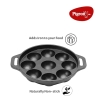Pigeon Kitumbua Nonstick Paniyarakkal 9 Round  - 4 Mm Thickness Sturdy Cool Touch Handle Metal Spoon Friendly Sap 16273