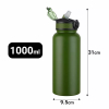 Pigeon Rush Thermos Flask 1000ml Green – Stainless Steel Sipper with Straw, Cleaner & Extra Cap Sap 16262