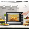 Nikai Oven Electric 75L With Rosting Function 4 Knobs Control 2200W NT75RCZ 120 Mins Timer Convection Function Single Inner Light Glass Panel