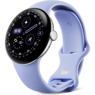 Google Pixel Watch 4 LTE 41mm - Polished Silver with Iris Active Band