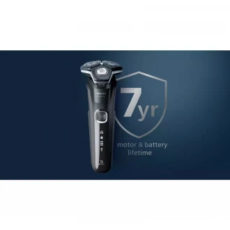 Philips Cordless Wet and Dry Electric Shaver Rechargeable with Full Charge in One Hour, 60 mins Shave Time, USB-A Cable, Li Ion Battery, 360° Flexing Heads, Steel Precision Blades, Power Adapt Sensor, Integrated Popup Trimmer S5887