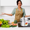 Pigeon Pressure Cooker 3l Deluxe Outer Lid Aluminium Sap 102 - Ergonomic Sturdy Handle Thermal Efficiency Special Alloy Safety Plug