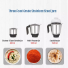 Pigeon Blender 1.5L Big Jar 1L Medium Jar 0.4L Chutney Jar Mixer Grinder Especial 3 Steel Jars 750w Sap 14075 Stainless Steel Blades For Tough Grinding Heavy Duty Motor Unbreakable Polycarbonate Lid For Convenient Grinding