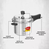 Pigeon Pressure Cooker 3l Deluxe Outer Lid Aluminium Sap 102 - Ergonomic Sturdy Handle Thermal Efficiency Special Alloy Safety Plug