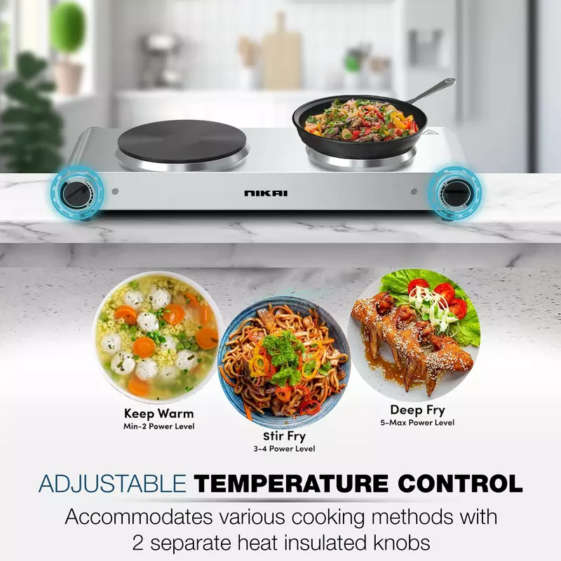 Nikai Hot Plate 188Mm Double Steel Body 2500W Nktoe5N2 Overheat Protection System Power Indicator Light Adjustable Thermostat Control 12 Nikai Hot Plate 188Mm Double Steel Body 2500W Nktoe5N2 Overheat Protection System Power Indicator Light Adjustable Thermostat Control