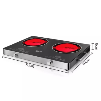 RAF Infrared Cooker Double 3500W + 3500W Touch Control Cooking Stove Heating Radiant, Large Firepower, Pattern Cooking, Simple Operation R.8088