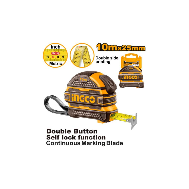 Ingco Steel Measuring Tape With Metric &Amp; Inch 10X25Mm Hsmt081025 2 Ingco Steel Measuring Tape With Metric &Amp; Inch 10X25Mm Hsmt081025