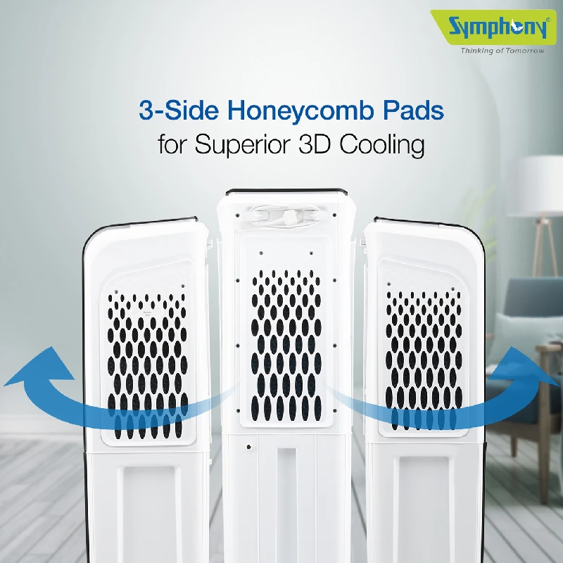 Symphony Tower Air Cooler 55L With Magnetic Full Function Remote Diet 3D 55I+ 10 Symphony Tower Air Cooler 55L With Magnetic Full Function Remote Diet 3D 55I+