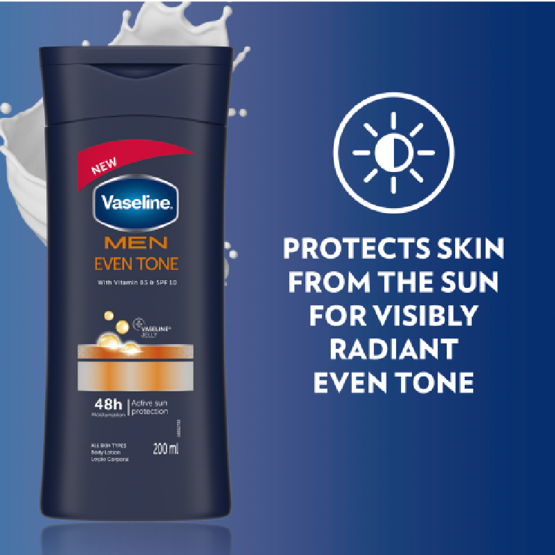 Vaseline Men Spf10 Body Lotion Even Tone 200Ml 6 Vaseline Men Spf10 Body Lotion Even Tone 200Ml - Set Of 3 Pcs