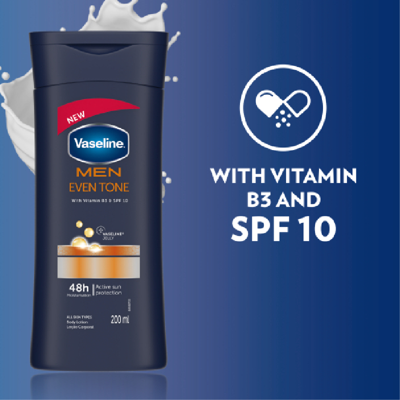 Vaseline Men Spf10 Body Lotion Even Tone 200Ml (Pack Of 3Pcs) 4 Vaseline Men Spf10 Body Lotion Even Tone 200Ml (Pack Of 3Pcs)