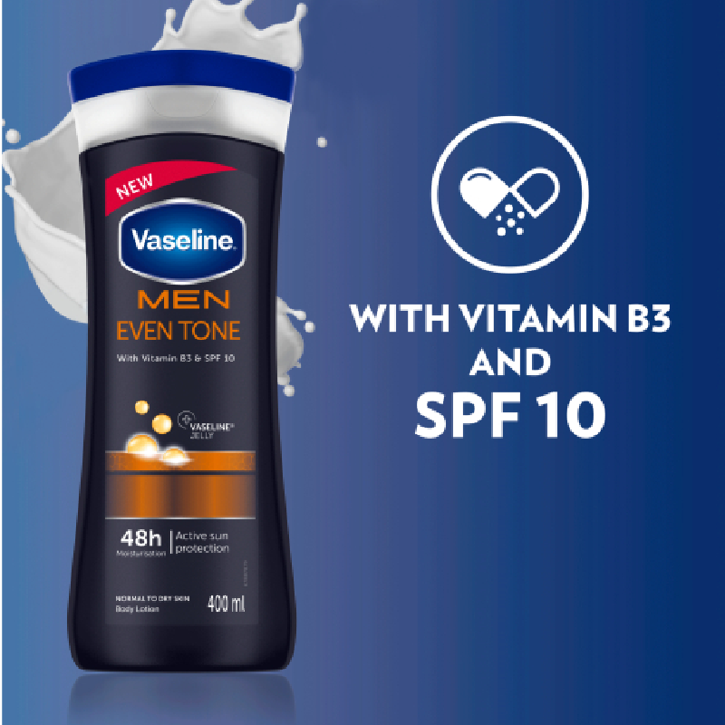Vaseline Men Spf10 Body Lotion Even Tone 400Ml 6 Vaseline Men Spf10 Body Lotion Even Tone 400Ml - Set Of 3 Pcs