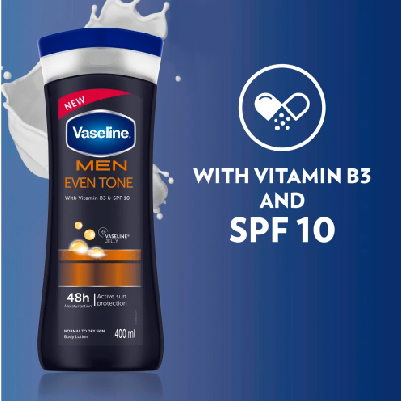 Vaseline Men Spf10 Body Lotion Even Tone 400Ml 6 Vaseline Men Spf10 Body Lotion Even Tone 400Ml - Set Of 3 Pcs