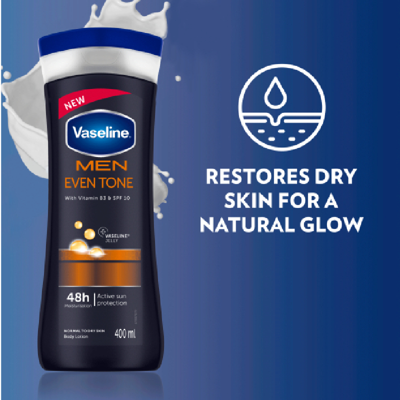 Vaseline Men Spf10 Body Lotion Even Tone 400Ml 5 Vaseline Men Spf10 Body Lotion Even Tone 400Ml - Set Of 3 Pcs