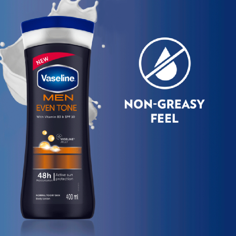 Vaseline Men Spf10 Body Lotion Even Tone 400Ml 3 Vaseline Men Spf10 Body Lotion Even Tone 400Ml - Set Of 3 Pcs