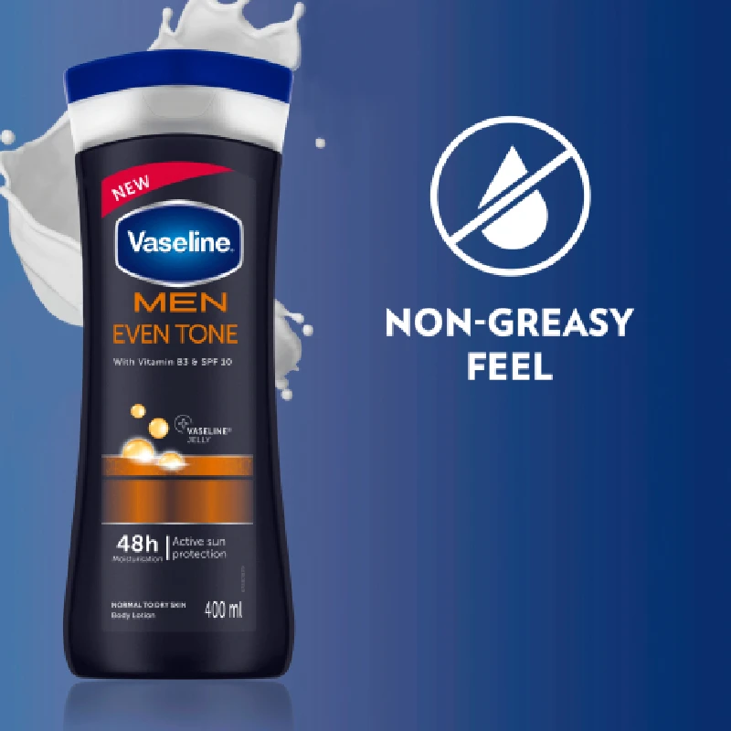 Vaseline Men Spf10 Body Lotion Even Tone 400Ml 3 Vaseline Men Spf10 Body Lotion Even Tone 400Ml - Set Of 3 Pcs
