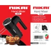 Nikai Hand Mixer 6 Speeds With Turbo Function 300W NH989A1 2 Beaters For Eggs And Cream And 2 Hooks For Mixing Dough With Easy Eject Button