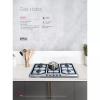 Nikai Gas Cooker 5 Burner Steel Built in Hob 800x500x120 NGH5005N Stainless Steel Auto Ignition System With Cast Iron Pan Support Straight Flame