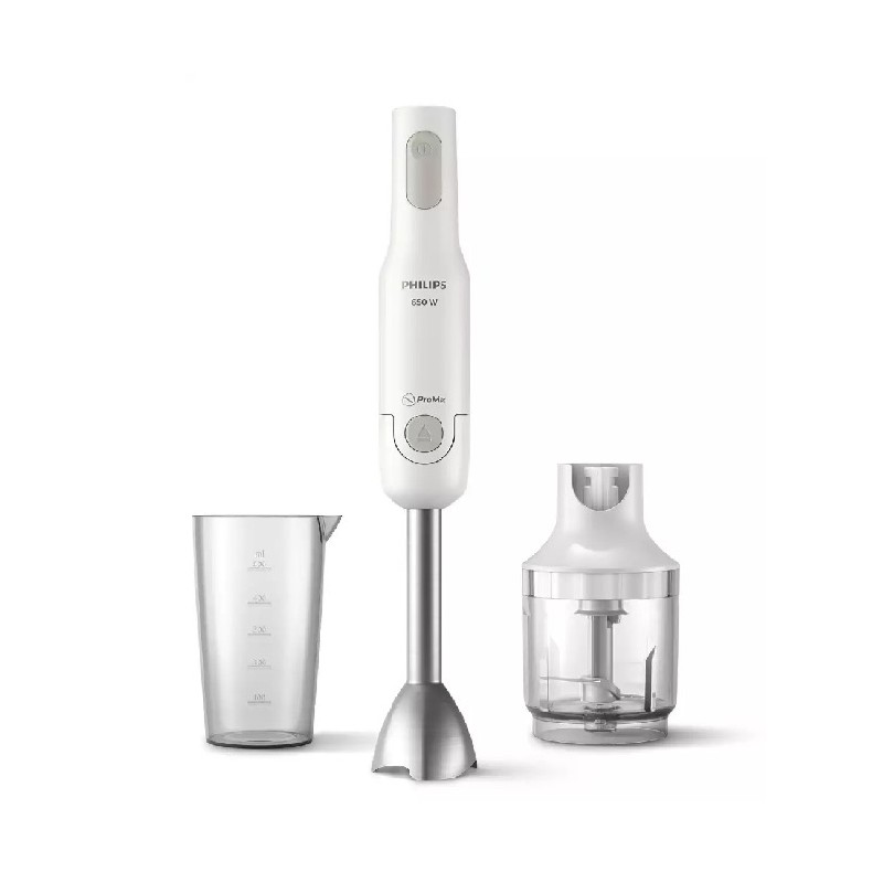 Philips Hand Blender 650W, 1 Compact Chopper Accessory, Promix Blending Technology 0.5L, 3 Pin With Metal Bar, White, Hr2535 1 Philips Hand Blender 650W, 1 Compact Chopper Accessory, Promix Blending Technology 0.5L, 3 Pin With Metal Bar, White, Hr2535
