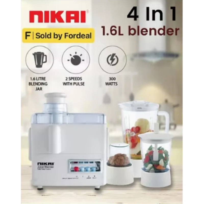 Nikai Juicer Extractor 1.6L 4 In 1 Juicer Blender Meat Chopper And Grinder 300W Nfp1724N 2 Speed With Pulse Function Powerful Motor With Thermostat Stainless Steel Blades 11 Nikai Juicer Extractor 1.6L 4 In 1 Juicer Blender Meat Chopper And Grinder 300W Nfp1724N 2 Speed With Pulse Function Powerful Motor With Thermostat Stainless Steel Blades