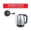 Nikai Jug Kettle 1.7L Steel With Cord Storage 2200W NK420A Automatic Shut Off Boil Dry Protection With Indicator Stainless Steel Body