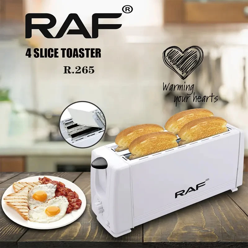 Raf Bread Toaster 4 Slice 1200W, Double Sided Baking, Card Slot Design R.265 7 Raf Bread Toaster 4 Slice 1200W, Double Sided Baking, Card Slot Design R.265