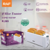 RAF Bread Toaster 4 Slice 1200W, Double Sided Baking, Card Slot Design R.265