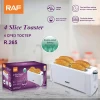 RAF Bread Toaster 4 Slice 1200W, Double Sided Baking, Card Slot Design R.265