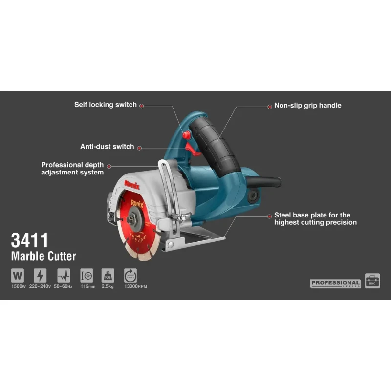 Ronix Marble Cutter 115Mm 1500W 3411 6 Ronix Marble Cutter 115Mm 1500W 3411