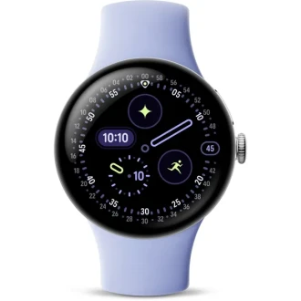 Google Pixel Watch 4 Wi-Fi 41mm - Polished Silver with Iris Active Band