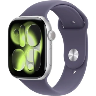 Apple Watch Series 11 46mm Silver Aluminium Case GPS Sport Band - Purple Fog