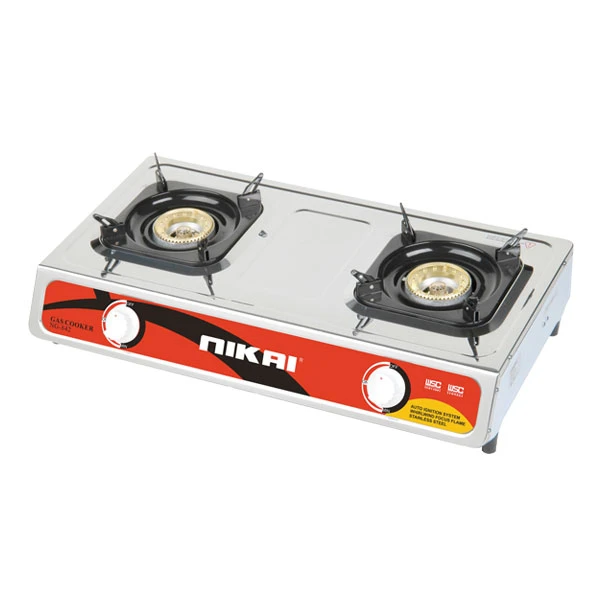 Nikai Gas Cooker 2 Burner Steel Ng842 Stainless Steel Auto Ignition System Blue Flame 1 Nikai Gas Cooker 2 Burner Steel Ng842 Stainless Steel Auto Ignition System Blue Flame